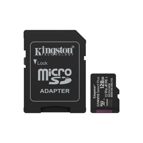 Kingston Technology 128GB microSDXC Canvas Select Plus Gen3 150MB/s A1 Card + Adapter (SDCS3/128GB)