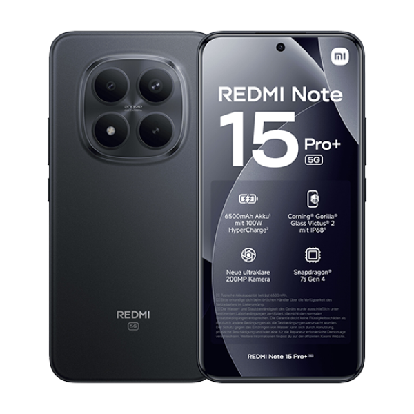 Xiaomi Redmi Note 15 Pro+ 5G Dual Sim 12GB RAM 512GB - Black Xiaomi Redmi Note 15 Pro+ 5G Dual Sim 12GB RAM 512GB - Black