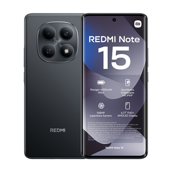 Xiaomi Redmi Note 15 4G Dual Sim 6GB RAM 128GB - Black Xiaomi Redmi Note 15 4G Dual Sim 6GB RAM 128GB - Black