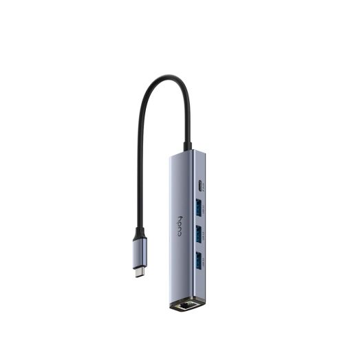 Cudy UH605 interface hub USB 3.2 Gen 1 (3.1 Gen 1) Type-C 5000 Mbit/s Grey, Silver (UH605)