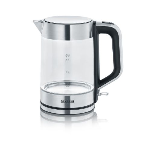 Severin WK 3420 electric kettle 1.7 L 2200 W Black, Stainless steel, Transparent (WK 3420)