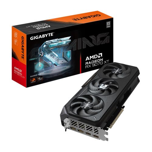 GIGABYTE Radeon RX 9070 XT GAMING 16G Graphics Card - 16GB GDDR6, 256bit, PCI-E 5.0, 2970 MHz Core Clock, 2 x DisplayPort 2.1a, 2 x HDMI 2.1b, GV-R9070XTGAMING-16GD (GV-R9070XTGAMING-16GD)