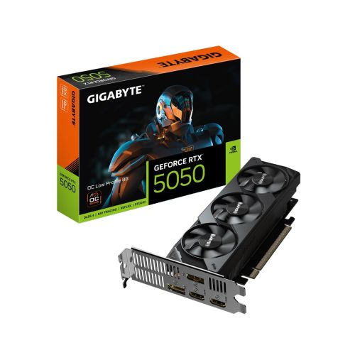 GIGABYTE GeForce RTX 5050 OC Low Profile 8G Graphics Card - 8GB GDDR6, 128bit, PCI-E 5.0, 2587MHz Core Clock, 2 x DP, 2 x HDMI, NVIDIA DLSS 4, GV-N5050OC-8GL (GV-N5050OC-8GL)