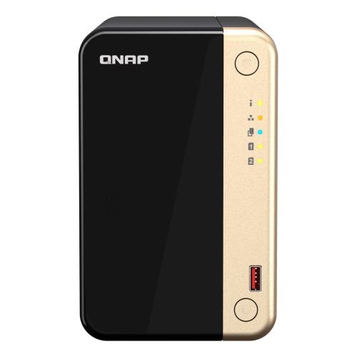QNAP TS-264 NAS Tower Intel® Celeron® N5095 8 GB 0 TB QNAP QTS Black, Gold (TS-264-8G)