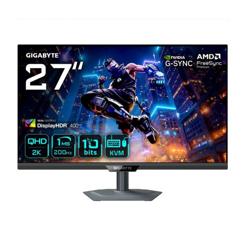 GIGABYTE M27Q2 QD 27” QHD Gaming Monitor - 2560 x 1440, 200Hz, 1ms, 350 cd/m², FreeSync Premium, Display HDR400, HDMI 2.0, Displayport 1.4 (M27Q2 QD EK)