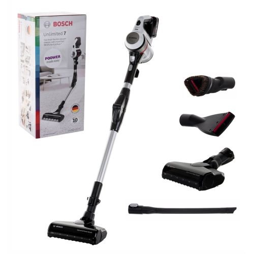 Bosch BBS711W stick vacuum/electric broom Bagless 0.3 L Black, Stainless steel, White (BBS 711W)