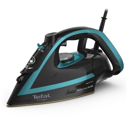 Tefal Puregliss FV8066 Dry & Steam iron Durilium AirGlide Autoclean soleplate 3000 W Black, Blue (FV8066E0)
