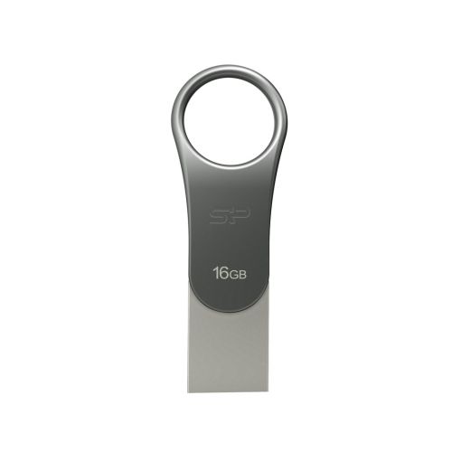 Silicon Power Mobile C80 USB flash drive 16 GB USB Type-A / USB Type-C 3.0 (3.1 Gen 1) Titanium (SP016GBUC3C80V1S)