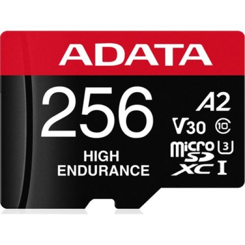 ADATA High Endurance 256 GB microSDXC Class 10, UHS-I U3, V30, A2 (AUSDX256GUI3V30SHA2-RA1)