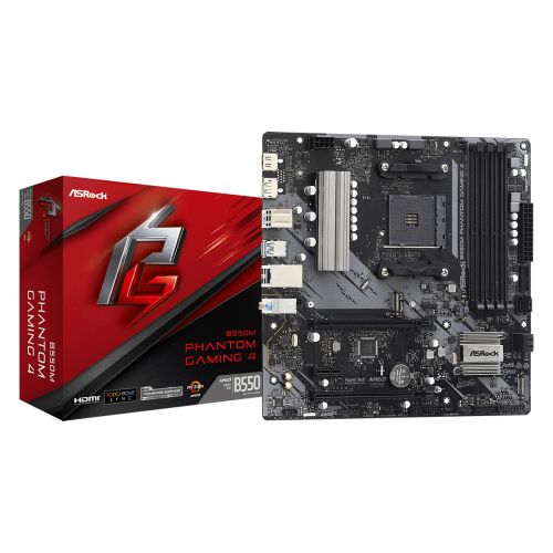 Asrock B550M Phantom Gaming 4 Socket AM4 micro ATX AMD  B550 (B550M PHANTOM GAMING 4)