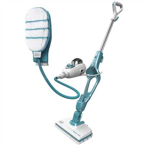 Black & Decker 9IN1 Steam-mop Upright steam cleaner 0.5 L Turquoise,White 1300 W (FSMH1351SM-QS)