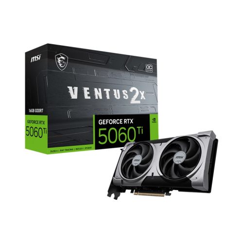 MSI VENTUS GeForce RTX 5060 TI 16G 2X OC PLUS NVIDIA 16 GB GDDR7 (RTX 5060 Ti 16G VENTUS 2X OC PL)
