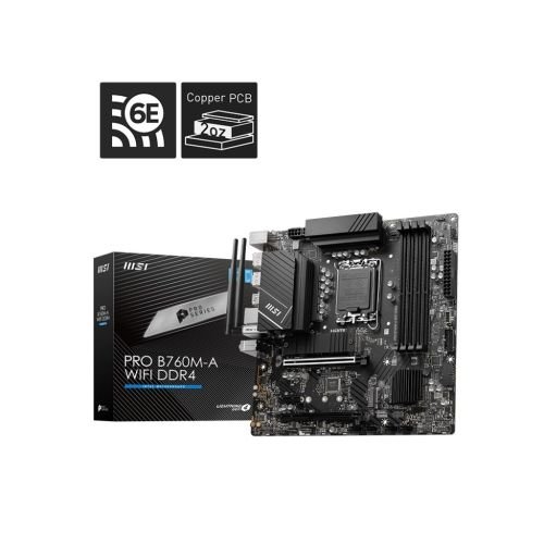 MSI PRO B760M-A WIFI DDR4 motherboard LGA 1700 micro ATX (7D99-001R)