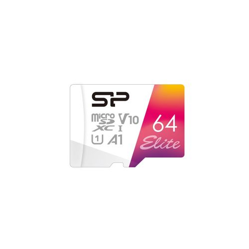 Silicon Power Elite Colorful 64 GB MicroSDHC UHS-I Class 10 (SP064GBSTXBV1V20SP) (SP064GBSTXBV1V20SP)