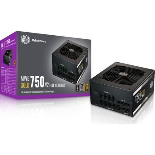 Cooler Master MWE GOLD 750 - V2 black, 4x pcie, cable management, 750 watts  (MPE-7501-AFAAG-EU)