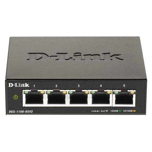 D-Link DGS-1100-05V2 network switch Managed Gigabit Ethernet (10/100/1000) Black (DGS-1100-05V2/E)