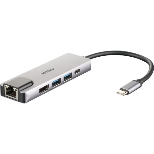 D-Link DUB-M520 USB-C Hub with Ethernet and Powerdelivery silver  (DUB-M520)