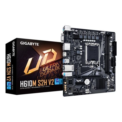GIGABYTE H610M S2H V2 Motherboard - Supports Intel Core 14th CPUs, 4+1+1 Hybrid Phases Digital VRM, up to 5600MHz DDR5, 1xPCIe 3.0 M.2, GbE LAN, USB 3.2 Gen 1 (H610M S2H V2)