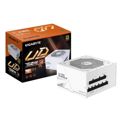 GIGABYTE UD750GM PG5 V2 ICE Power Supply Unit- PCIe Gen 5.1, 80 PLUS Gold, Fully Modular Design, 120mm Fan, ATX 3.1 compatible, EU Plug (GP-UD750GM PG5 ICE)