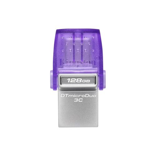 Kingston Technology DataTraveler microDuo 3C USB flash drive 128GB USB Type-A / USB Type-C 3.2 Gen 1 (3.1 Gen 1) Purple, Stainless steel (DTDUO3CG3/128GB)