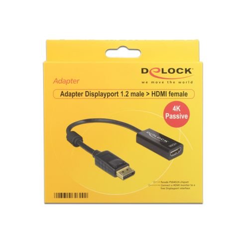 DeLOCK 62609 video cable adapter 0.2 m DisplayPort 1.2 HDMI Black (62609)