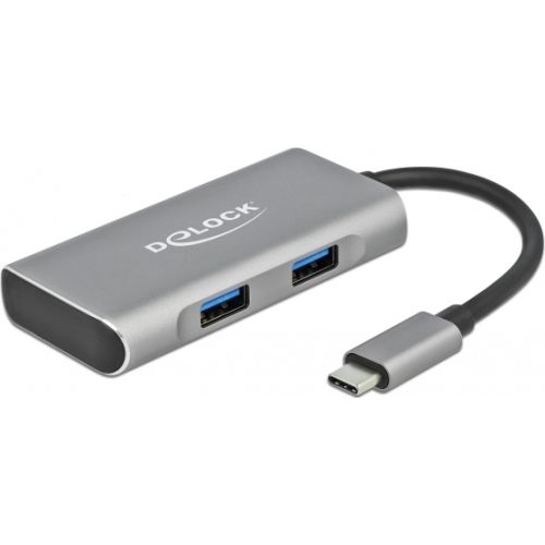 DeLOCK Externer USB 3.2 Gen 2 USB Type-C Hub Gray, USB-C  (63260)
