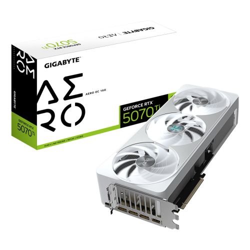 GIGABYTE GeForce RTX 5070 Ti AERO OC 16G Graphics Card - 16GB GDDR7, 256bit, PCI-E 5.0, 2588 MHz Core Clock, 3 x DP 2.1a, 1 x HDMI 2.1b, NVIDIA DLSS 4, GV-N507TAERO OC-16GD (GV-N507TAERO OC-16GD)