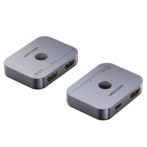 Vention 2-Port Bi-Directional 8K HDMI Switcher Gray Aluminium Alloy Type (AKPH0)