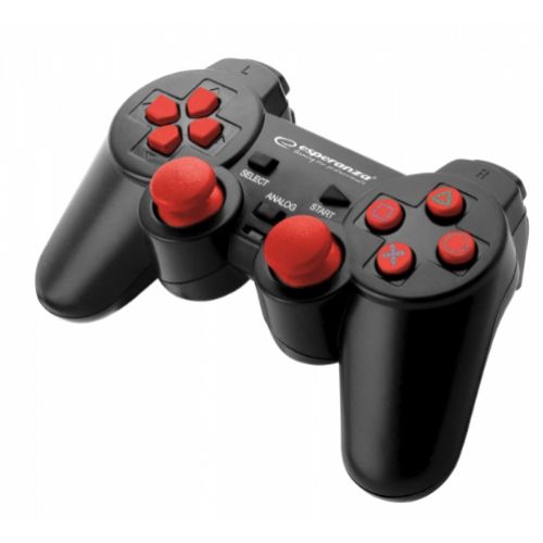 Esperanza EGG106R Gaming Controller Gamepad PC,Playstation 2,Playstation 3 Analogue / Digital USB 2.0 Black,Red (EGG106R)