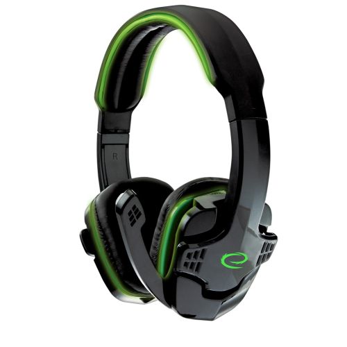 Esperanza EGH310G Headphones with microphone Headband Black, Green (EGH310G)