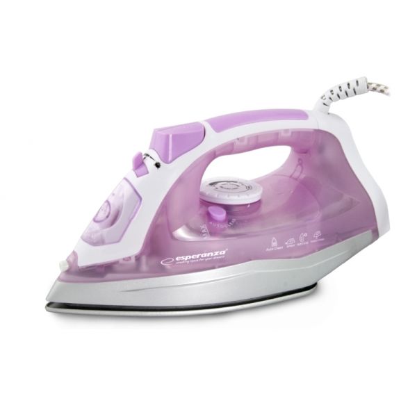 Esperanza EHI004 iron Dry & Steam iron Ceramic soleplate Purple,White 2400 W 90 ml (EHI004) Esperanza EHI004 iron Dry & Steam iron Ceramic soleplate Purple,White 2400 W 90 ml (EHI004)