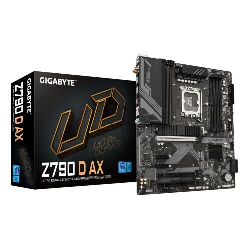 GIGABYTE Z790 D AX Motherboard - Supports Intel Core 14th Gen CPUs, 12+1+1 Phases Digital VRM, up to 7600MHz DDR5 (OC), 3xPCIe 4.0 M.2, Wi-Fi 6E, 2.5GbE LAN, USB 3.2 Gen 2 (Z790 D AX)