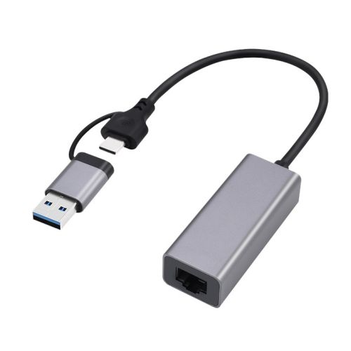 Gembird A-USB3AC-LAN-01 USB 3.1 + type-C Gigabit network adapter, space grey (A-USB3AC-LAN-01)