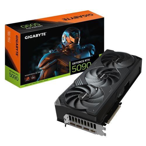GIGABYTE GeForce RTX 5090 WINDFORCE OC 32G Graphics Card - 32GB GDDR7, 512bit, PCI-E 5.0, 2467MHz Core Clock, 3 x DP 2.1a, 1 x HDMI 2.1b, NVIDIA DLSS 4, GV-N5090WF3OC-32GD (GV-N5090WF3OC-32GD)