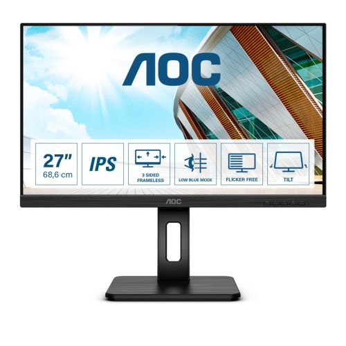 AOC Q27P2Q LED display 68.6 cm (27") 2560 x 1440 pixels Quad HD Black (Q27P2Q)