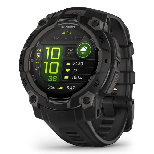 Garmin Instinct 3 AMOLED 3.05 cm (1.2") 45 mm Digital 390 x 390 pixels Touchscreen Black GPS (satellite) (010-02936-00)