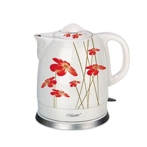 Feel-Maestro MR-066-RED FLOWERS electric kettle 1.5 L 1200 W Red, White (MR-066 red)