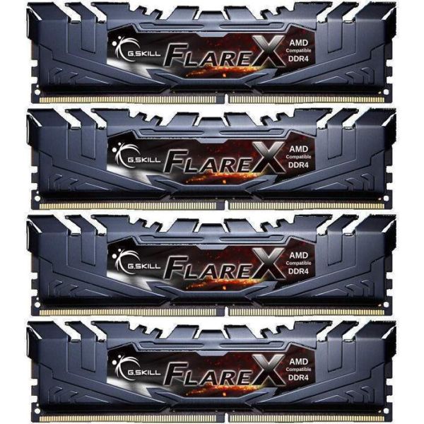 G.Skill DIMM 64 GB DDR4-3200 Quad-Kit F4-3200C16Q-64GFX, Flare X (F4-3200C16Q-64GFX) G.Skill DIMM 64 GB DDR4-3200 Quad-Kit F4-3200C16Q-64GFX, Flare X (F4-3200C16Q-64GFX)