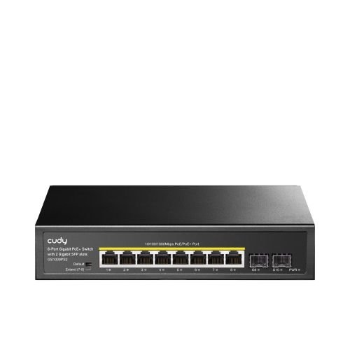 Cudy GS1008PS2 network switch Unmanaged Gigabit Ethernet (10/100/1000) Power over Ethernet (PoE) Black (GS1008PS2)