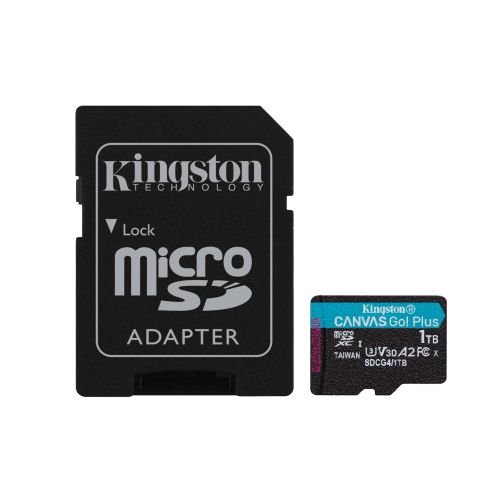 Kingston Technology 1TB microSDXC Canvas Go Plus Gen4 200MB/s A2 U3 V30 Card + Adapter (SDCG4/1TB)