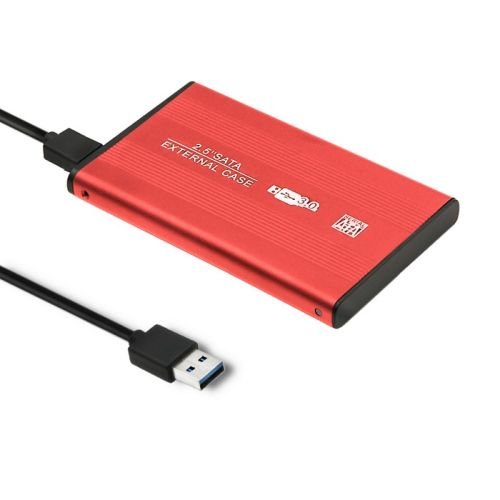 Qoltec 51860 External Hard Drive Case HDD/SSD 2.5'' SATA3 | USB 3.0 | Red (51860)