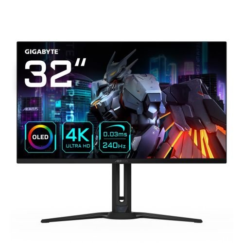 GIGABYTE AORUS FO32U2 32” OLED Gaming Monitor - 3840 x 2160(UHD), 240Hz, 0.03ms, KVM, 250 cd/m2, FreeSync Premium Pro, DisplayHDR True Black 400, HDMI 2.1 (FO32U2)