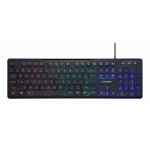 Gembird KB-UML-02 Rainbow backlight multimedia keyboard, black, US layout (KB-UML-02)