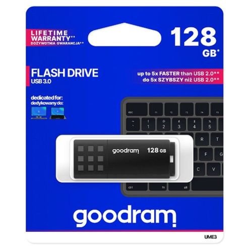 Goodram UME3 USB flash drive 128 GB USB Type-A 3.0 (3.1 Gen 1) Black (UME3-1280K0R11)