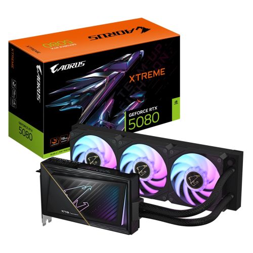 GIGABYTE AORUS GeForce RTX 5080 XTREME WATERFORCE 16G Graphics Card - 16GB GDDR7, 256bit, PCI-E 5.0, 2805MHz Core Clock, 3 x DP 2.1b, 1 x HDMI 2.1b, NVIDIA DLSS 4, GV-N5080AORUSX W-16GD (GV-N5080AORUSX W-16GD)