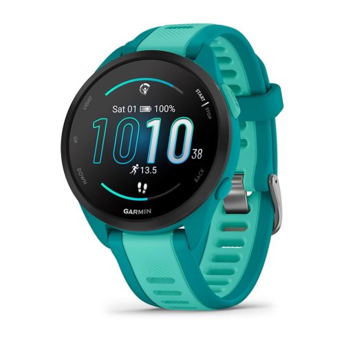 Garmin Forerunner 165 Music 3.05 cm (1.2") AMOLED 43 mm Digital 390 x 390 pixels Touchscreen Turquoise GPS (satellite) (010-02863-32)