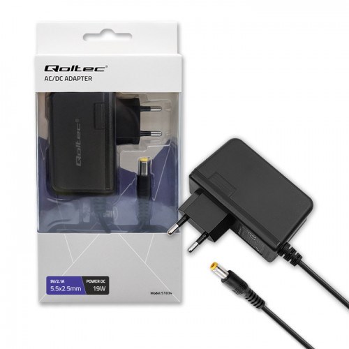 Qoltec 51034 power adapter/inverter Indoor 19 W Black (51034)