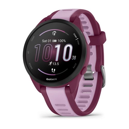 Garmin Forerunner 165 Music 3.05 cm (1.2") AMOLED 43 mm Digital 390 x 390 pixels Touchscreen Purple GPS (satellite) (010-02863-33)