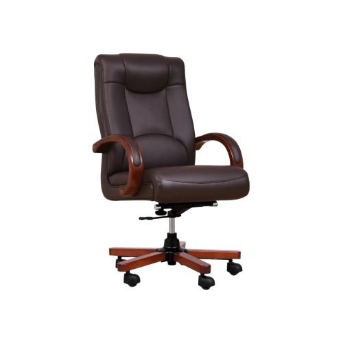 LIDER brown leather armchair (B8023 BROWN)