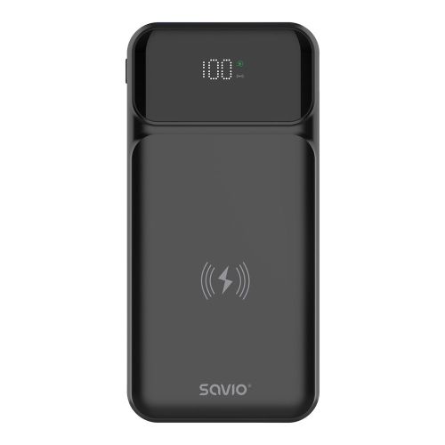 Savio BA-09 power bank Lithium Polymer (LiPo) 37 mAh Wireless charging Black (BA-09)